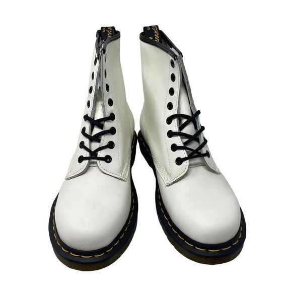 Dr. Martens 1460 SMOOTH LEATHER LACE UP BOOTS White Unisex Sz 6 Mens main image 7
